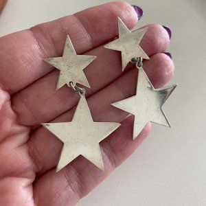 Vintage Double Star Dangle Earrings from Mexico